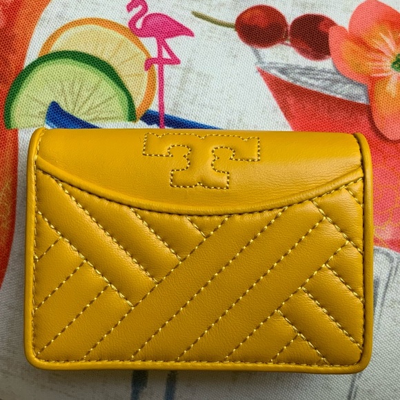 Tory Burch Yellow Leather Mini Wallet - Picture 12 of 16